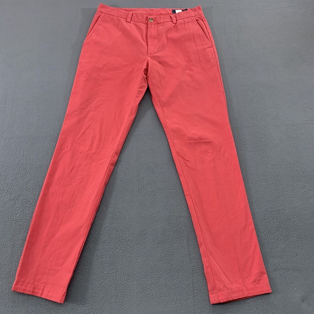 Vineyard Vines Slim Fit Breaker Pants Mens 32x33 Pink Chino Cotton Casual